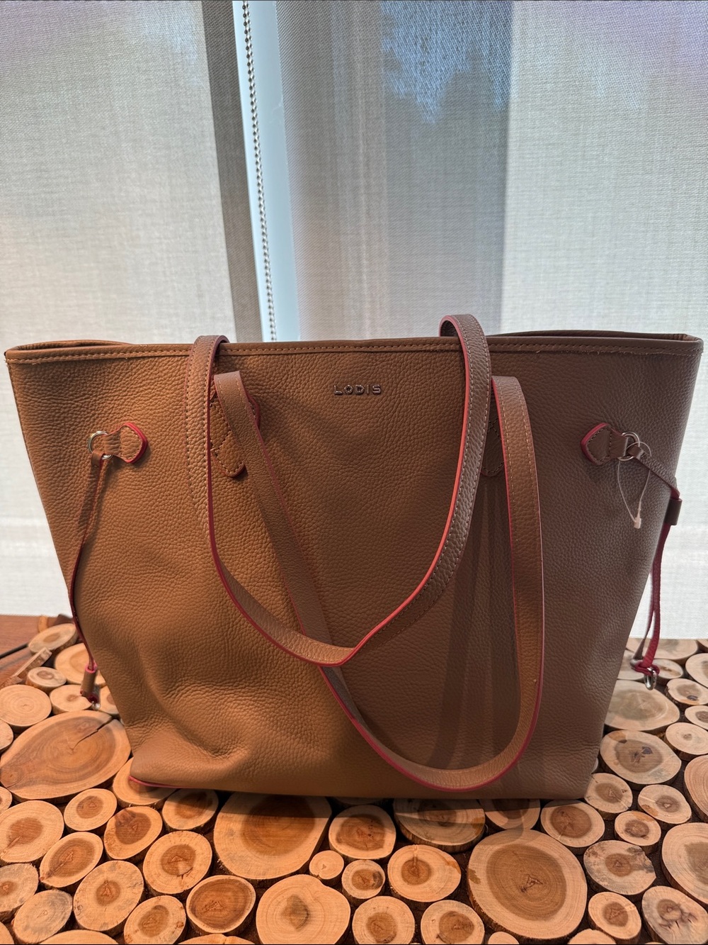 Lodis Roomy New Tote with Pink Edge Trim